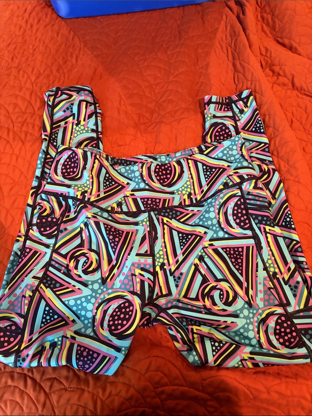 Constantly Varied Gear Neon Geo Print Leggings - Aqua, Pink, Yellow, Black